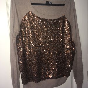 Sequin Sweater - Bronze colored